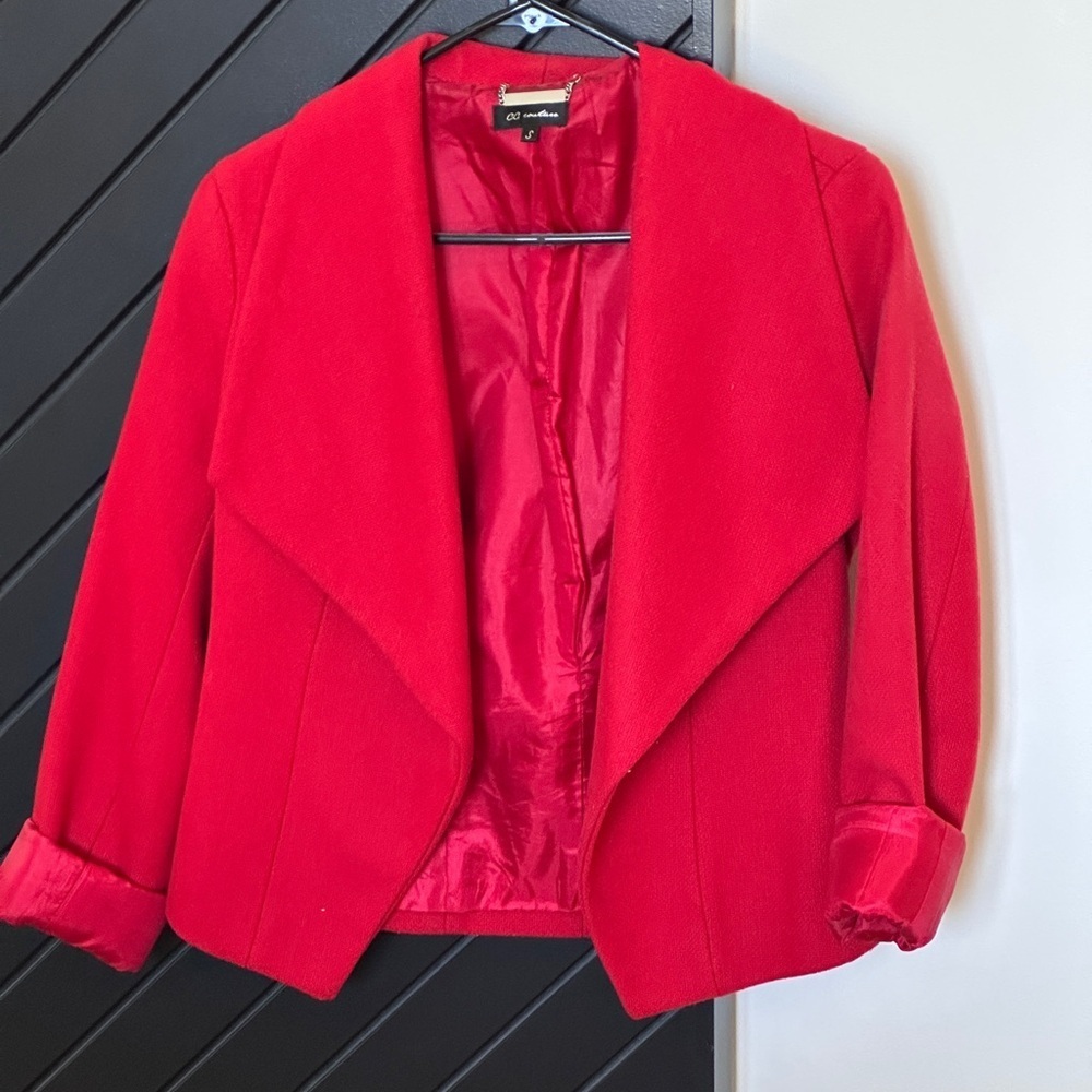 CC Couture Shawl collar jacket. Single button closure. Size S.